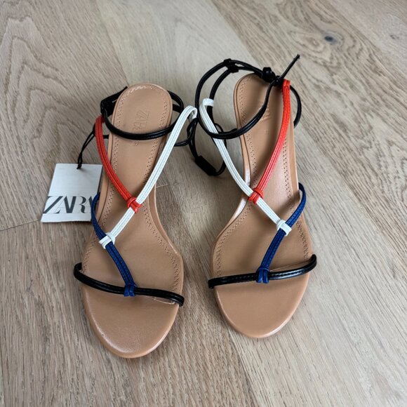 Chic Zara Multicolored Strappy Heels (Size 37) - Picture 4 of 7